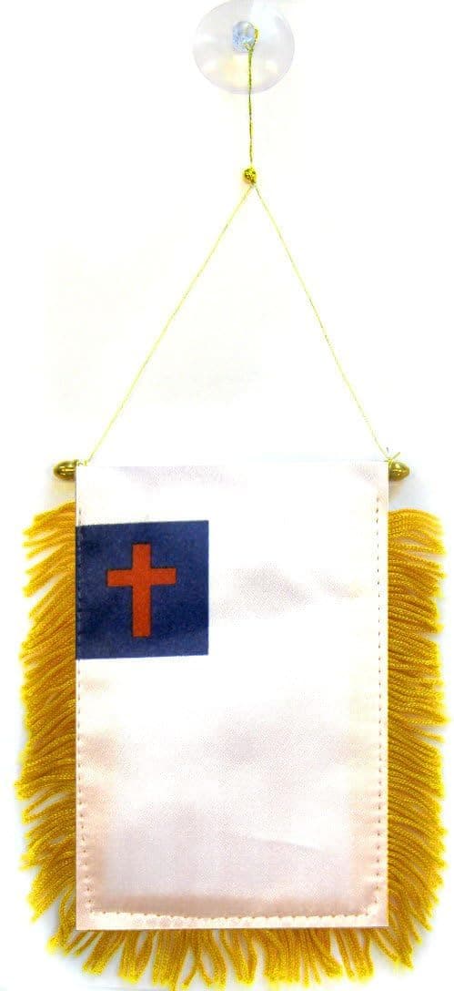 Detalle 2 de AZ FLAG Wimpel Ägypten mit goldenen Fransen und Befestigung fürs Auto (15 × 10 cm)