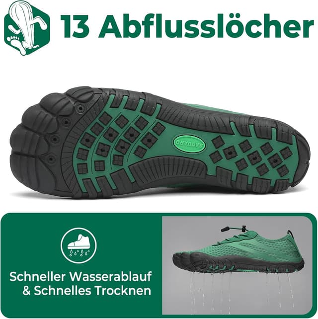 Detalle 2 de SAGUARO Badeschuhe für Damen & Herren (Gr. 36–48) – schnell trocknende Wasserschuhe mit rutschfester Sohle