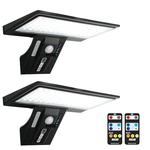 Detalle de JESLED Luz Solar Exterior con sensor de movimiento y mando, 90 LEDs IP65 (2 unidades)