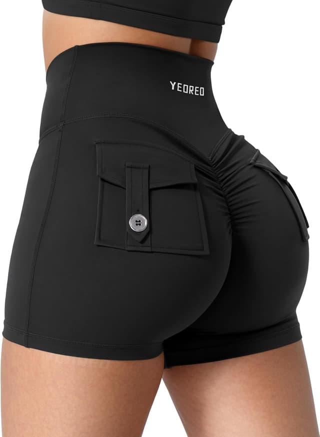 Thumbnail 6 de YEOREO CoreFlex Scrunch Workout Shorts with Pockets (High-Waisted Biker Shorts for Women)