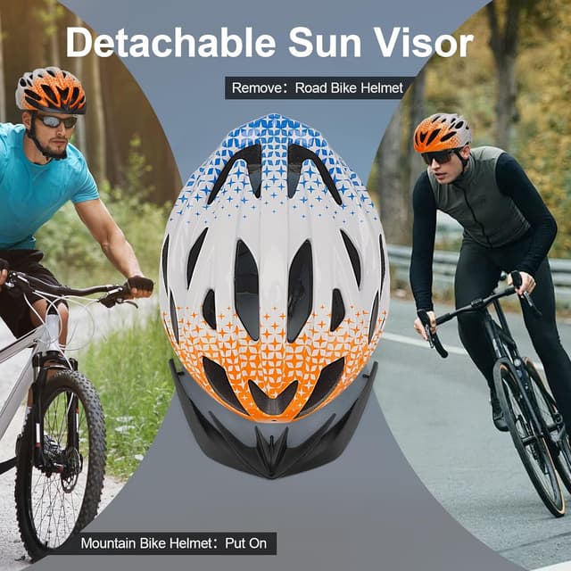 Detalle de Bike Helmet Men Women Cycle Helmet with Light (54–62cm) – 21 Vents Adjustable MTB/Road Helmet