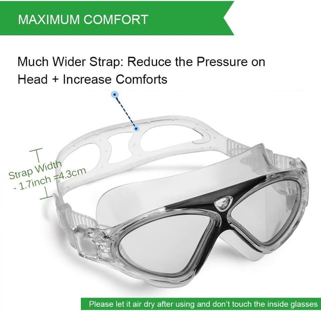 Detalle de Swimming Goggles for Adults and Kids – Anti-fog, leak-resistant UV protection clear-vision goggles