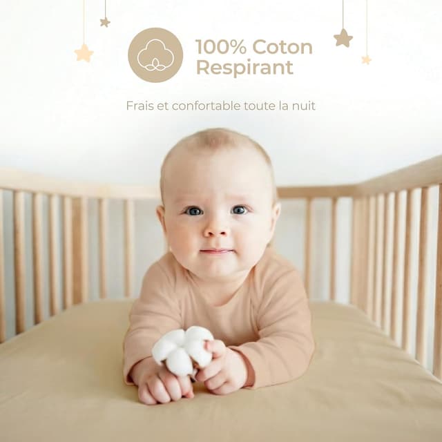 Detalle de Dreamzie Lot de 2 Drap Housse 70x140 cm pour bébé