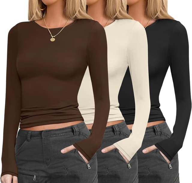 Detalle de Ekouaer Long Sleeve Thermal Shirt 3 Pack