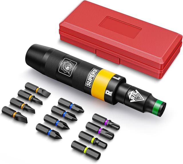 Detalle de Aurlloct cacciavite a impatto 3/8" con testina rimovibile, 13 pezzi