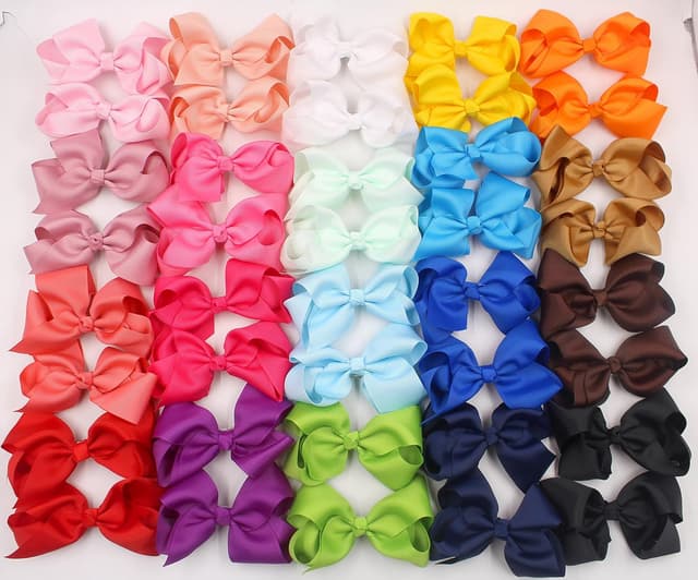 Thumbnail 6 de CÉLLOT 40PCS 4.5-Inch Grosgrain Hair Bows for Girls with Alligator Clips (40PCS, 20 Pairs)
