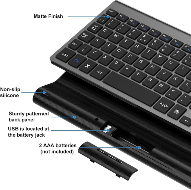 Detalle de Cimetech Wireless Keyboard (2.4G) with Numeric Keypad – silent ergonomic USB keyboard for Windows PCs and laptops