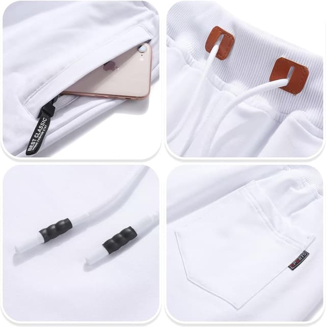 Thumbnail 3 de QPNGRP Men's Casual Drawstring Shorts with Zipper Pockets and Elastic Waist