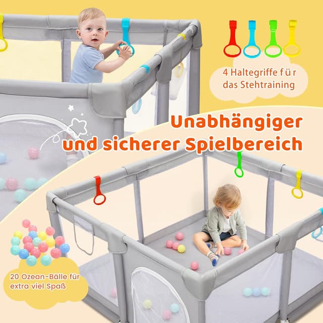 Thumbnail 5 de CHOLY Laufstall Baby 128x128 cm Laufstall