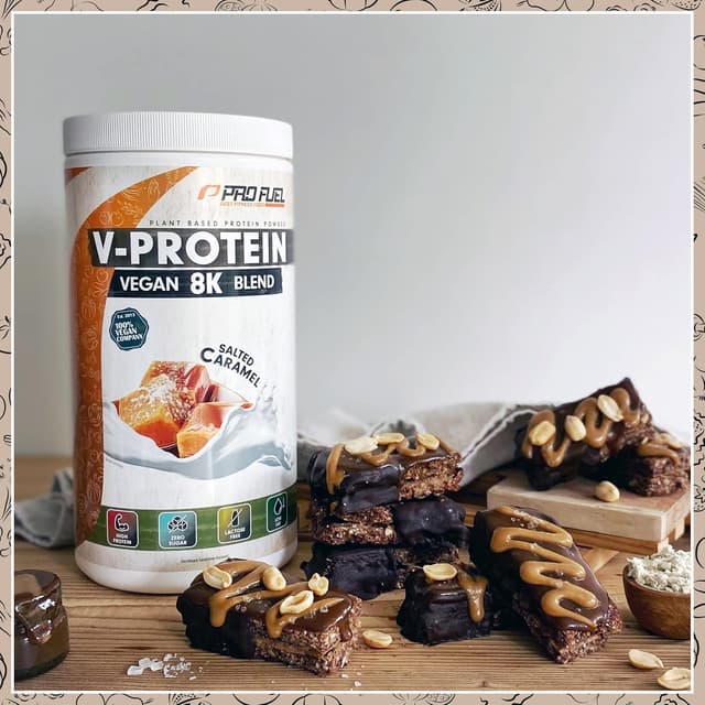 Detalle de ProFuel Vegan Protein – Salted Caramel (V-Protein 8K Blend) mit 78% Eiweiß