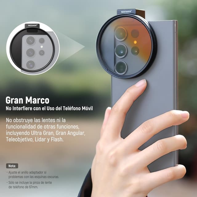 Detalle 2 de NEEWER Clip de Filtro de Lente 67mm para iPhone