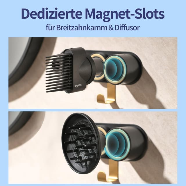 Detalle de Chochoyah Föhn Halterung ohne Bohren für Dyson