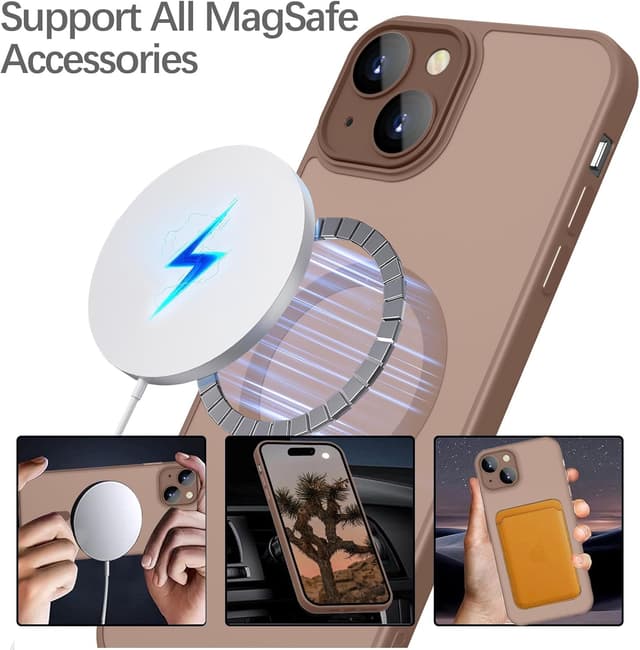 Detalle 1 de YUANDMI iPhone 15, Cover magnetica MagSafe