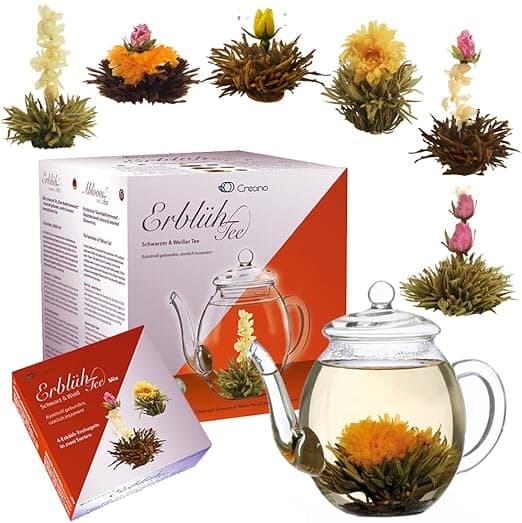 Detalle de Creano - Set de Té de Flores con Jarra de Cristal