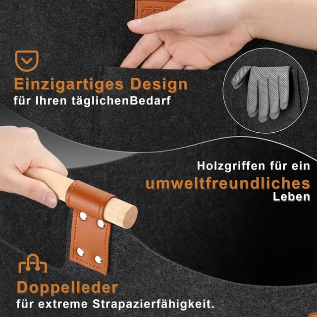 Thumbnail 4 de Ezilif Holzkorb 60 L für Kaminholz 🪵