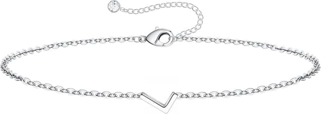 Detalle de Bracelet TINGN en plaqué or blanc 18 carats avec lettres, personnalisable (15 cm + 5 cm) pour filles et femmes