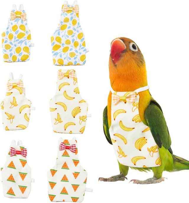 Detalle de SUPERFINDINGS 6-pack reusable bird diapers for parrots & cockatiels (washable waterproof nappy) – S-M