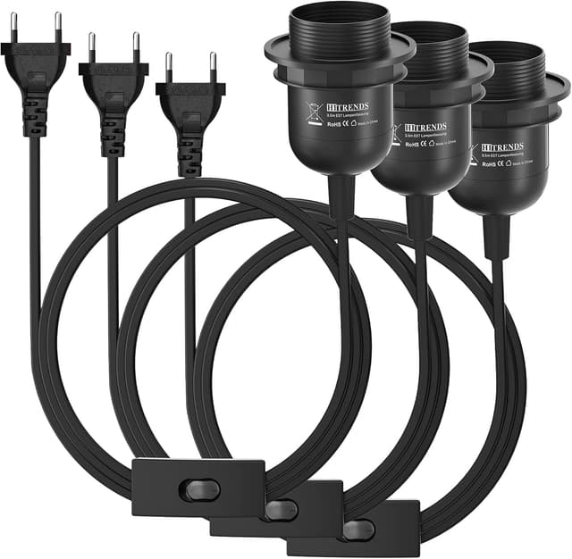 Imagen de KEAGAR 3x E27 Lampenfassung mit Schalter und 3,5m Kabel en OfertitasTOP