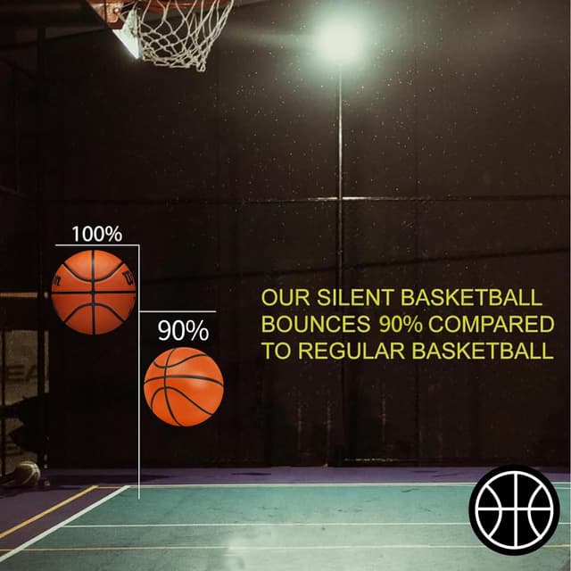Detalle de Rzkipdy Silent Basketball Size 5 (27.5") airless soft foam for quiet indoor dribbling