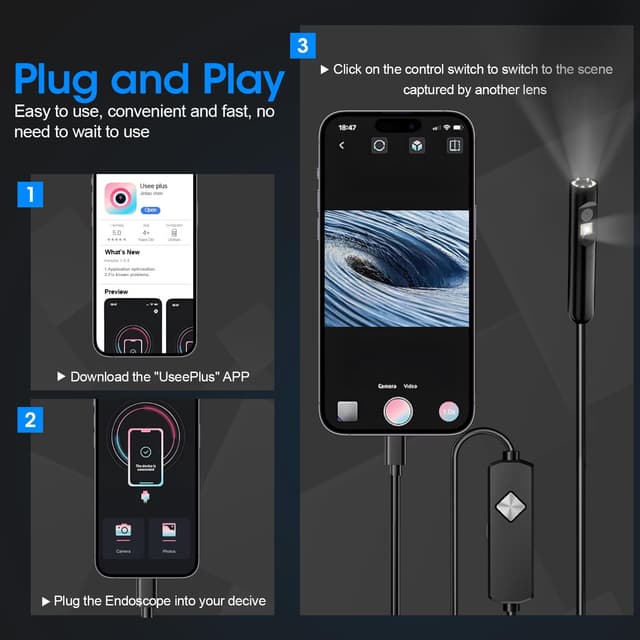 Thumbnail 6 de UrbanLuxe Telecamera ispezione 5 m HD 1920P