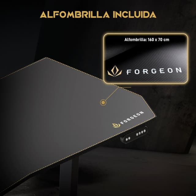 Detalle de Forgeon Battleground Mesa Gaming regulable en altura 160x70 cm