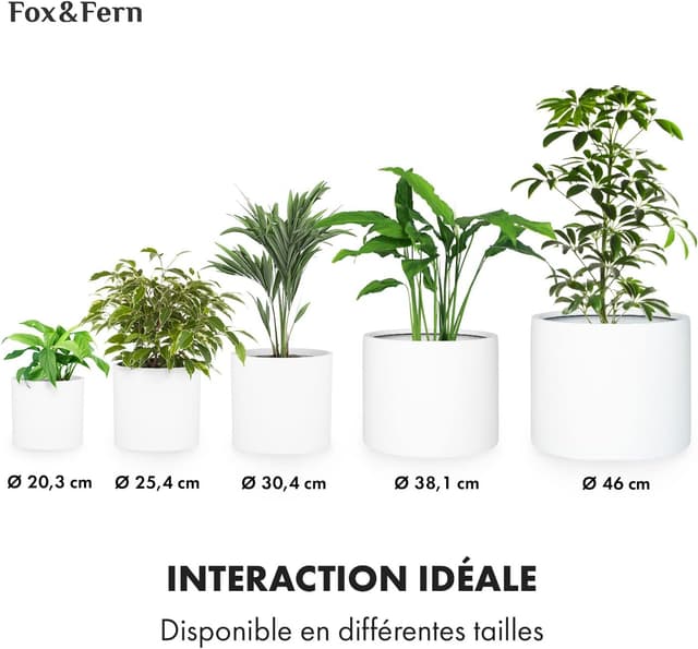 Thumbnail 6 de Pot de Fleur Fiberstone pour intérieur & extérieur, grand format avec bouchon de drainage — lot de 2