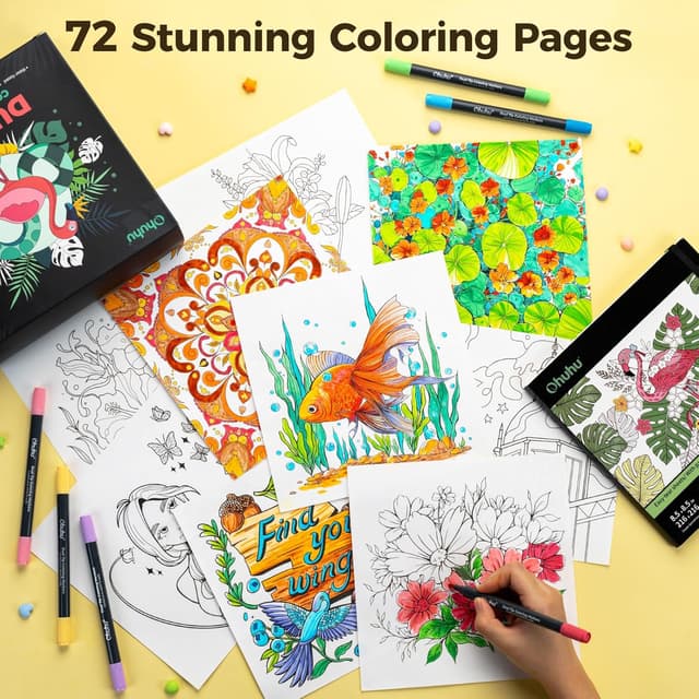 Detalle 1 de Ohuhu Pennarelli a punta a pennello 80 colori