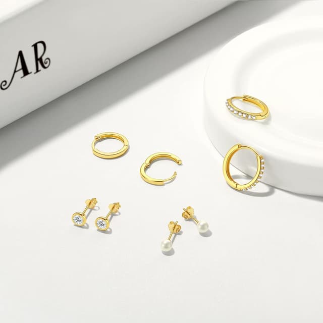 Detalle 2 de RoseJeopal Ohrstecker 925 mit Zirkonia Set