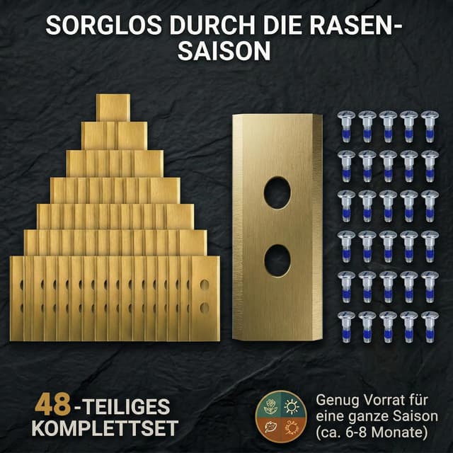 Detalle 2 de HAUSPROFI 48x Titan-Ersatzklingen für Mammotion LUBA & YUKA (DIN EN 50636-2-107 geprüft)