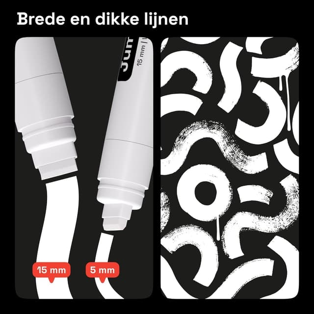 Detalle de Artistro 5 weiße Acrylstifte (Jumbo-Spitze) auf Wasserbasis für Stein, Keramik, Glas, Holz & mehr