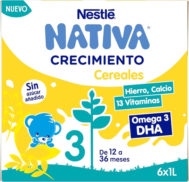 Detalle de NESTLÉ NATIVA Leche de crecimiento con cereales 6L