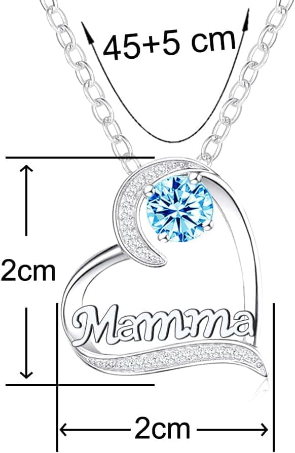 Detalle de GUOYU collana regalo per mamma con cuore “diamant” in acciaio inox