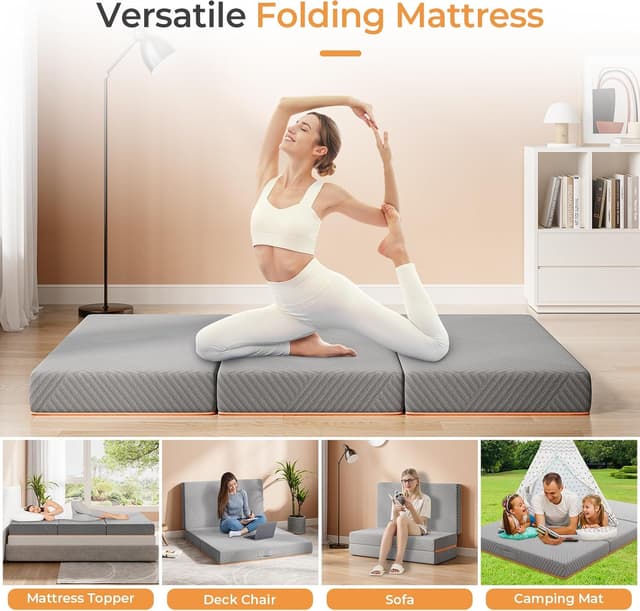 Detalle de Vesgantti Folding Mattress Double 135x190cm with 15cm Tri-Fold Gel Memory Foam