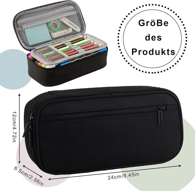 Thumbnail 4 de CNMTCCO Federmäppchen 5 Fächer Unisex schwarz ✏