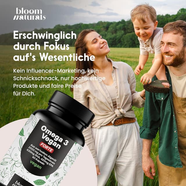 Detalle 1 de Omega 3 Kapseln FORTE Vegan, 60 Kapseln