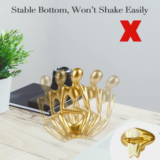 Detalle 2 de Generic gold resin “Thinker” statue ornaments – abstract home decor sculpture (A-Gold Right)