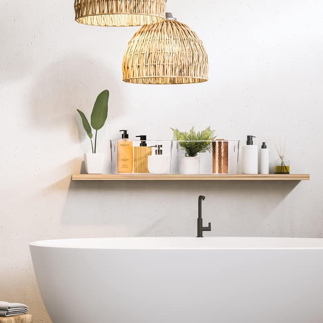 Detalle 2 de Sorbus Large Clear Plastic Storage Bins (8-Pack) with Built-In Handles for Shelves, Closets, Pantry, Fridge & Freezer