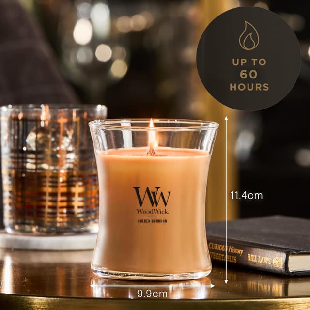 Detalle de Bougie parfumée WoodWick « Bourbon doré »