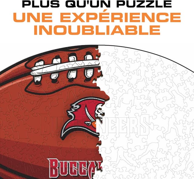 Detalle de Iconic Puzzles Tampa Bay Buccaneers – puzzle en bois sous licence NFL, Logo (taille S, 150 pièces)