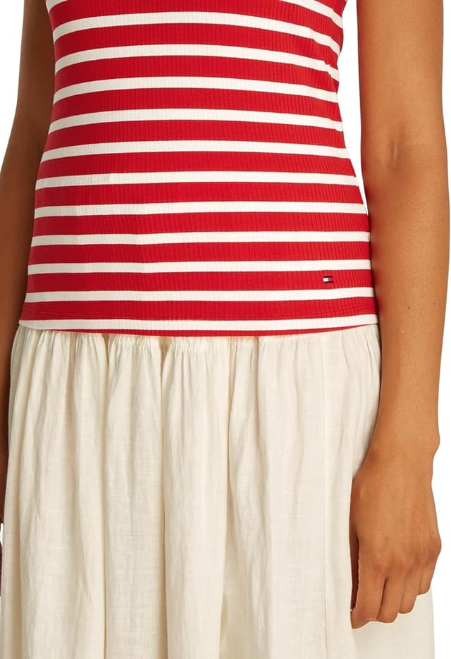 Detalle de Tommy Hilfiger Damen Slim Trägertop 5X2 Rib