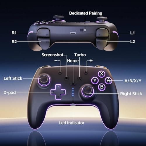 Thumbnail 7 de RivalPlay Mando inalámbrico para Switch y Switch 2 con RGB, macro y turbo ajustable (Negro)