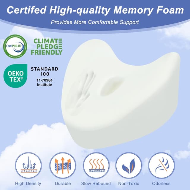 Thumbnail 6 de LITSPOT Oreiller de jambe et genou ergonomique en mousse à mémoire de forme (blanc)