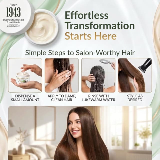 Detalle de VITAMINS Hair Cosmetics Keratin Hair Mask Protein Repair Treatment (Biotin, Collagen & Castor Oil) — 8.5 fl oz