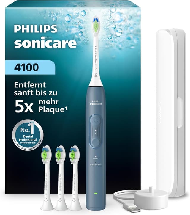 Detalle de Philips Sonicare Series 4100 Schallzahnbürste HX4046/48 – 4 Putzeinstellungen, Drucksensor, Reiseetui