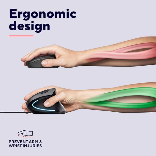 Detalle 1 de Trust Verto Wired Ergonomic Mouse 1000-1600 DPI