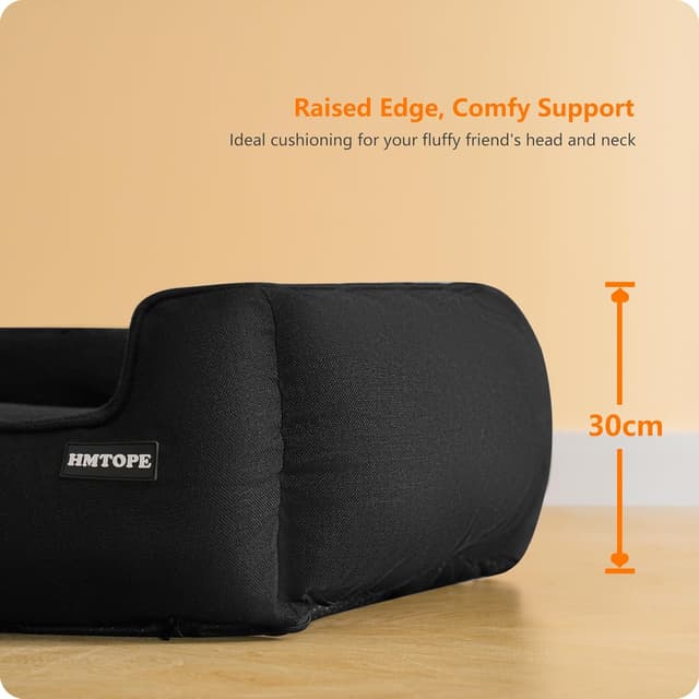 Detalle 2 de HMTOPE Hundebett / Hundesofa 120 x 90 cm, abnehmbar und waschbar, schwarz