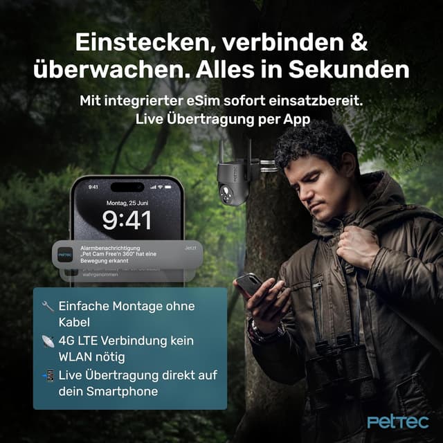 Detalle de PetTec Pet Cam Free'n 360 10400mAh