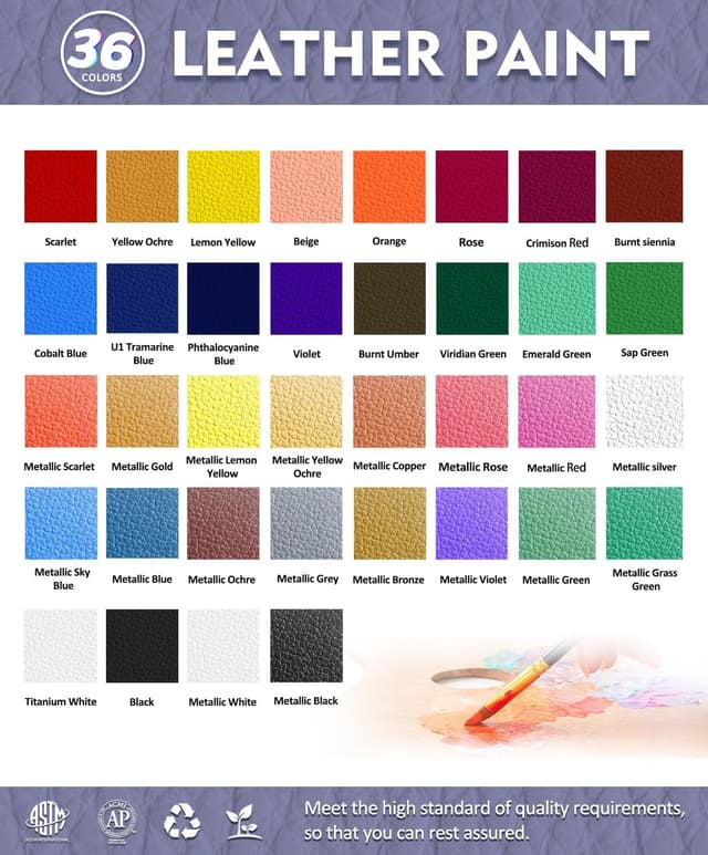 Thumbnail 1 de Colorful Acryl-Lederfarben-Set 36 Farben