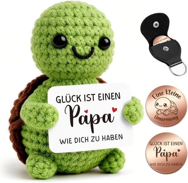 Detalle de Giftota Vatertagsgeschenk „Pocket Hug“ Schildkröte – Mutmacher & Glücksbringer für Papa