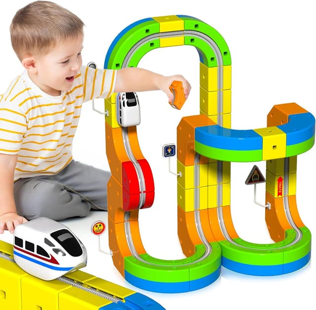 Thumbnail 6 de Electric Train Set 69Pcs 3D Racing Track